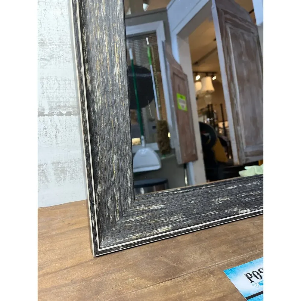 Black Distressed Mirror